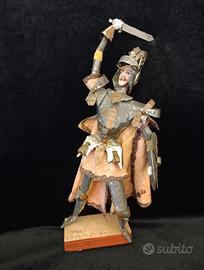 Statuina siciliana di cartapesta e metallo vintage