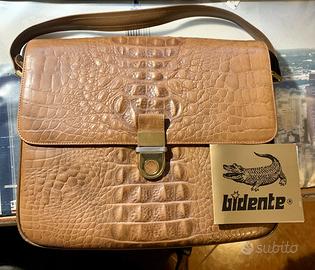 Borsa Bidente vintage anni 70 vero coccodrillo