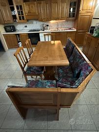 Tavolo legno allungabile, sedie e panca