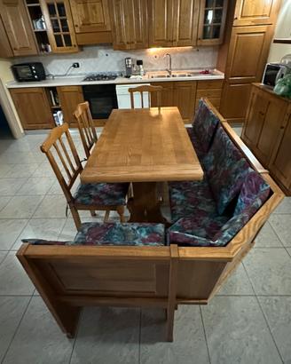 Tavolo legno allungabile, sedie e panca