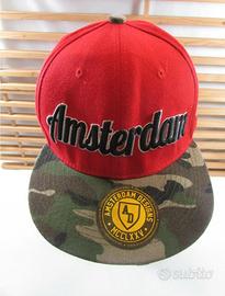 Cappello Amsterdam Rosso e Camouflage