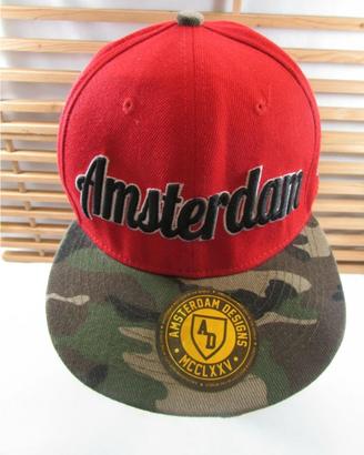Cappello Amsterdam Rosso e Camouflage