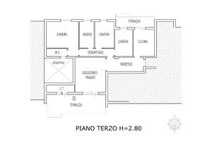 Tricamere in zona semi centrale