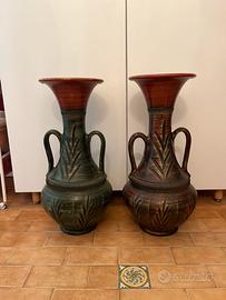 Splendida coppia di anfore in ceramica vintage