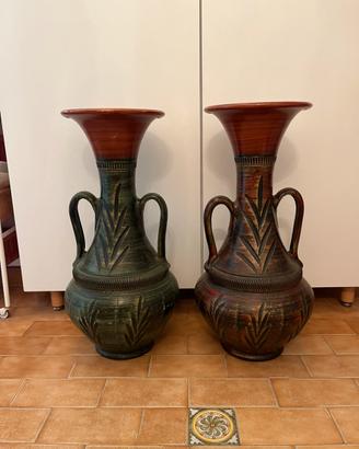 Splendida coppia di anfore in ceramica vintage