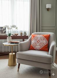 Fodera cuscino 50x50 cm fatta a mano in 100% coton