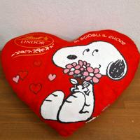 Cuscino grande a cuore con Snoopy, by Lindt, RARO!