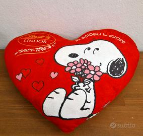 Cuscino grande a cuore con Snoopy, by Lindt, RARO!