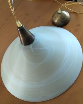  Lampadario vetro satinato conico 