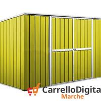 Casetta giardino in Acciaio 345x186cm 6mq giallo