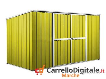 Casetta giardino in Acciaio 345x186cm 6mq giallo