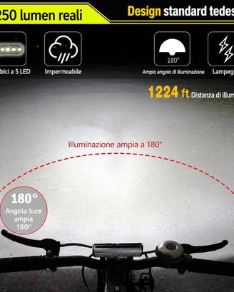Luce Bici LED 3250 Lumen 8000mAh PowerBank