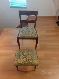 sedia con sgabello 