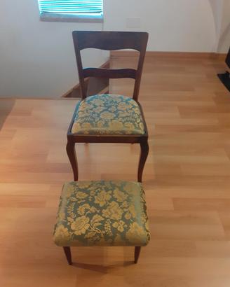 sedia con sgabello 