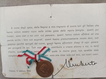 Lettera ringraziamento sposi Savoia