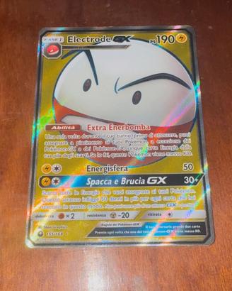carta pokemon electrode GX full art oro