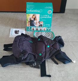 Infantino Marsupio nero per bambini 3,6-14,5 kg
