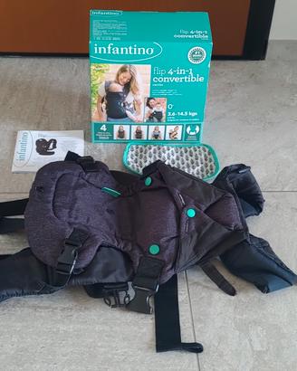 Infantino Marsupio nero per bambini 3,6-14,5 kg