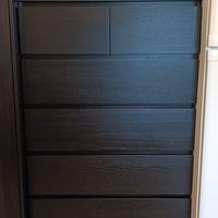 MALM Cassettiera 6 cassetti marrone-nero 80x123cm