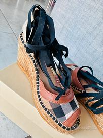 Sandali donna espadrillas con zeppa tg 35 Burberry