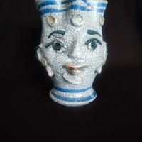 Vaso craquelé a testa con corona