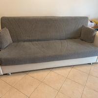 Divano letto contenitore+tavolo allungabile+4sedie