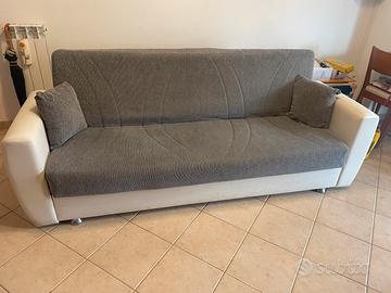 Divano letto contenitore+tavolo allungabile+4sedie