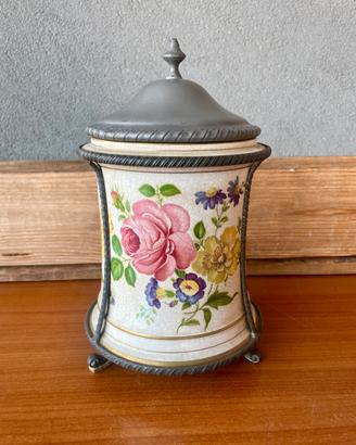Lion Pilter contenitore vintage in ceramica peltro