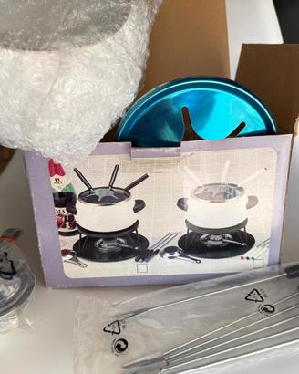 Kit fonduta o Bourguignonne NUOVO con fornelletto