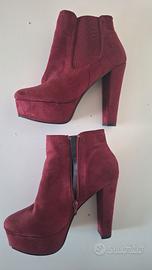 Stivaletti Quanticlo Tacco Alto Bordeaux Platform 