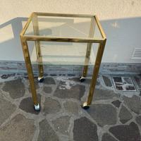 Splendido carrello in ottone due ripiani ‘70