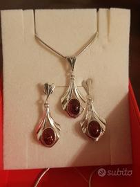 Parure collana orecchini argento 925