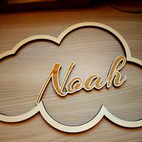 Fiocco Nascita Personalizzato in Legno – Nuvola