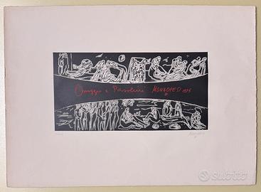 Quadro serigrafia S. Monachesi omaggio a Pasolini