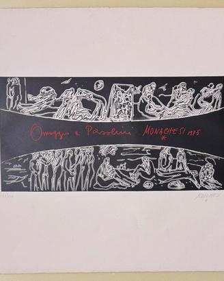 Quadro serigrafia S. Monachesi omaggio a Pasolini