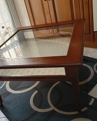 TAVOLINO VETRINA LEGNO 