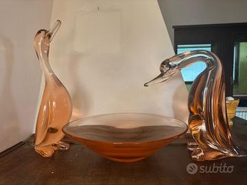 Trittico Vintage in Vetro di Murano Sommerso