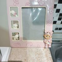Cornice porta foto bambina neonato in ceramica 