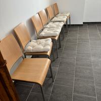 Set 6 sedie legno e metallo