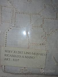 tovaglia  ricamo a mano 12 posti