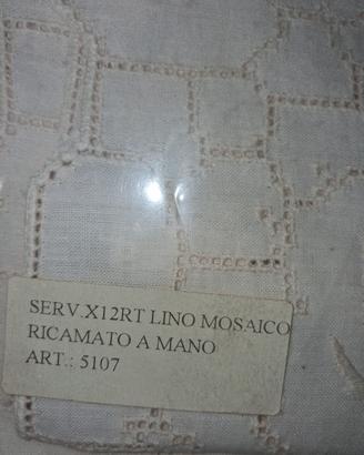 tovaglia  ricamo a mano 12 posti