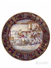 Grande piatto ceramica dipinto a mano-scena romana