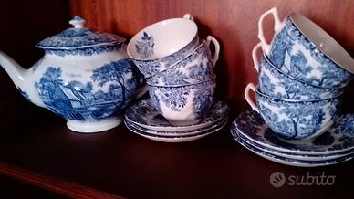 Servizio da Tè Vintage Blu e Bianco - Completo