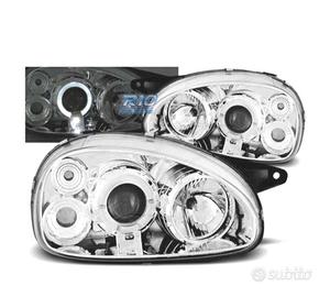 FARI PER OPEL CORSA B 93-00 ANGEL EYES FONDO CROMA