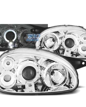 FARI PER OPEL CORSA B 93-00 ANGEL EYES FONDO CROMA