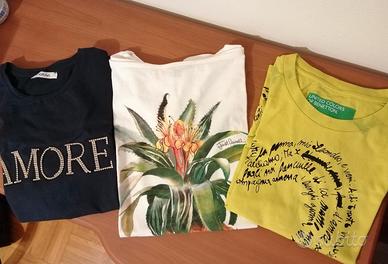 Lotto 3 magliette in cotone taglia S