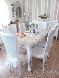 tavolo e sedie rifatto shabby 