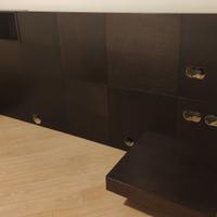 Testata letto + comodini Wengé