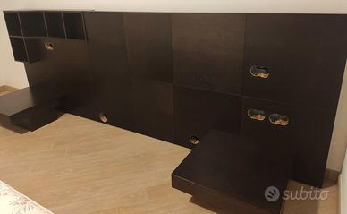 Testata letto + comodini Wengé
