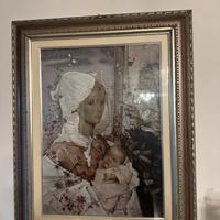 quadro madonna con bambino con cornice
